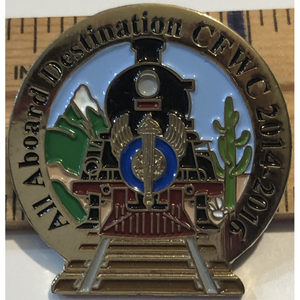 CFWC Pin Railroad Train California Federation of Women's Clubs 2014-2016 Enamel
